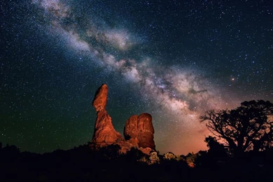 1366x768 The Sky, Stars, Canyon, Night, Desert, The Milky Way ...