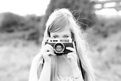 Girl With Camera, Black and white Photo Wallpapers And Images ...