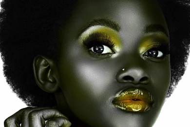 Download Wallpapers 1366x768 Black, Face, Girl, Make up, Creative ...