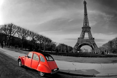 Eiffel Tower Black And White Red   Wallpaper.