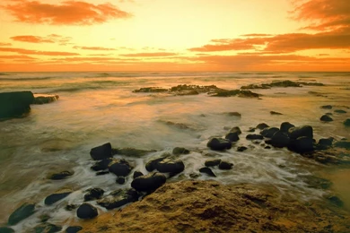 Download Wallpapers 1920x1200 Stones, Coast, Sea, Wave, Evening ...