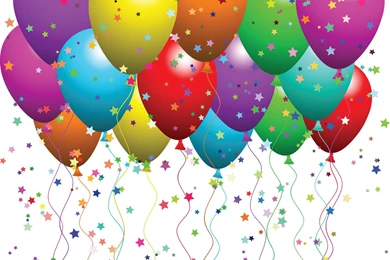 Colorful Balloons And Stars On Birthday Wallpapers And Images ...