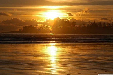 Beach Scene Sunrise HD Desktop Wallpapers : Widescreen : High ...