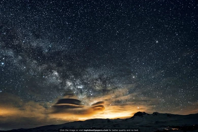 Mount Aragats And Stars On The Night Sky 4K Or HD Wallpapers For ...