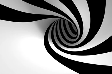 1366x768 3D Black White Spiral Wallpapers