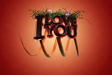 1366x768 I Love You 3D Desktop PC And Mac Wallpapers