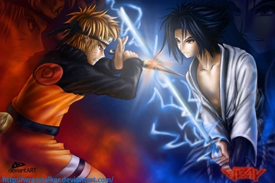 Naruto Vs Sasuke Art HD Image