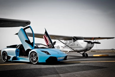 Lamborghini Murcielago Vs Plane Wallpapers