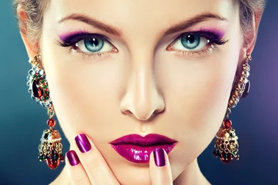 Download Wallpapers 3840x2160 Girl, Blue Eyes, Make up, Face 4K ...