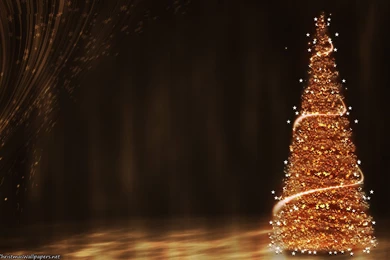 Gold Christmas Tree Wallpapers