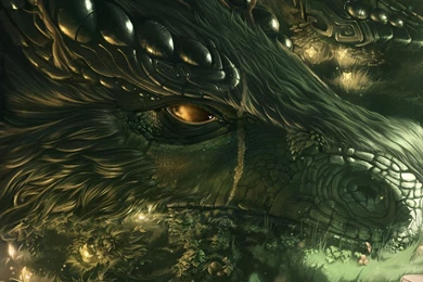 Download Wallpapers 2048x2048 Dragon, Girl, Forest, Art New iPad ...