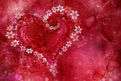 1366x768 Heart Flowers Hd Wallpapers