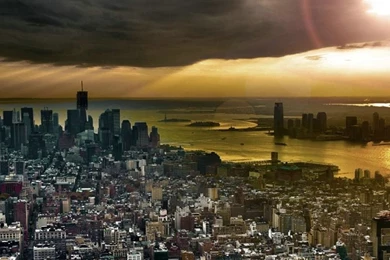 1080x1920 City Clouds Sky New York Wallpapers HD