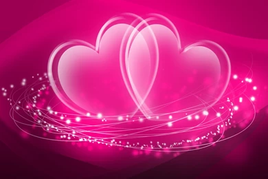 Twin Pink Heart Desktop Backgrounds Image