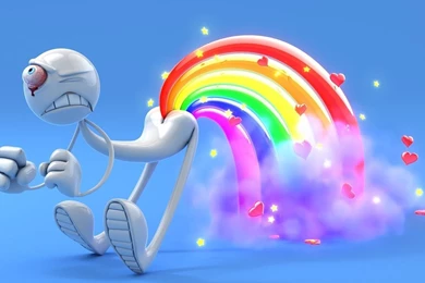 3D One eyed Man Rainbow Wallpapers