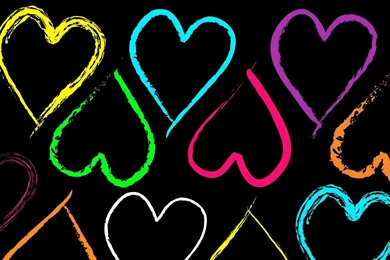 Download Colorful Hearts Black Wallpapers Love Full HD