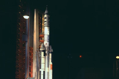 Download Wallpapers 3840x2160 Rocket, Spaceport, Night, Light 4K ...