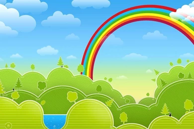 Rainbow Vector Hills HD Wallpapers
