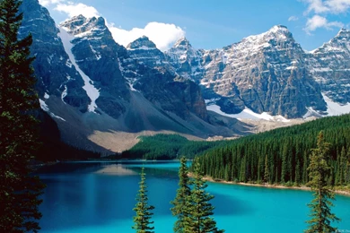 Snow Mountains Lake   Wallpaper.