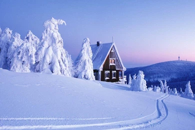 Wallpapers Snow Mountain House   1280 X 1024   Landscapes Mountains ...