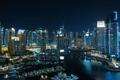 Architecture Wallpapers Page 35: Dubai Marina Night Water Lights ...
