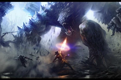 Monsters, Battle, Fight, Fantasy Art, Warriors :: Wallpapers