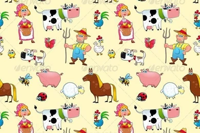 Farm Animals With Backgrounds