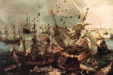 My Free Wallpapers   Artistic Wallpapers : Battle Of Gibraltar (1607)