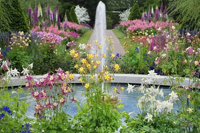 Flower Garden Fountain HD Desktop Backgrounds HD Widescreen ...