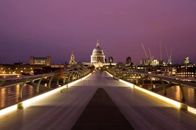 Buildings & City: Millenium Bridge And St Paul's, London, Desktop ...