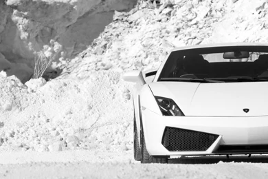 Lamborghini In The White Snow Desktop Wallpapers 1157