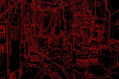 Science Black Computers Dark Red Technology Wires Wallpapers ...