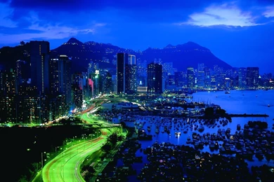 Skyscrapers City Night Scene Lights Photography L10 01 Full Hd ...