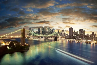 Download Wallpapers 1920x1080 City, Buildings, Bridges, Clouds, Sea ...