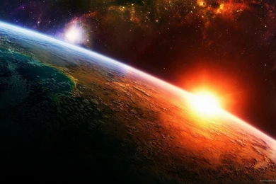 Download 1920x1080 Planetary Sunrise With Awesome Space View Wallpapers