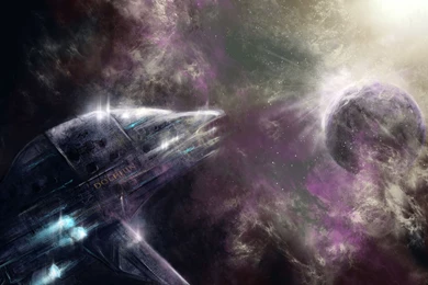 Dolphin spaceship in the nebula 2560x1600 fantasy desktop wallpaper 27486.jpg