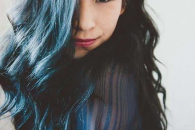 Asian Girl Blue Black Hair Dye Cover Picture Wallpapers – ImagesBug.com