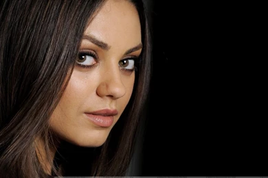 Mila Kunis Face Closeup Black Hair Pink Lips Wallpapers