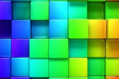 Download Wallpapers 640x960 Blocks, Rainbow, 3d Graphics ...