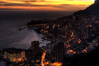 Cityscapes City Orange Sky Sea Beach