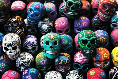 Skull Art, Mexico, Oaxaca Widescreen Wallpapers