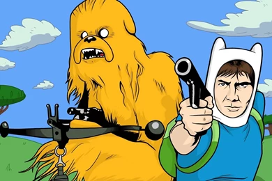 HDscreen: Adventure Time Chewbacca Han Solo Star Wars Crossovers ...