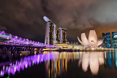 Download Wallpapers 3840x2400 City, Singapore, Hotel, Night Ultra ...