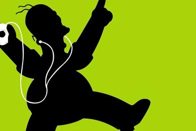 Download Wallpapers 2560x1440 Homere, Simpsons, Music, Headphones ...