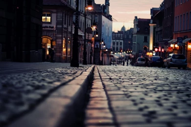 City Street At Night   Wallpaper.