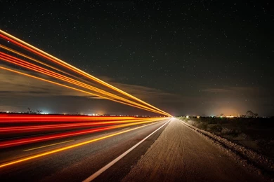 Night Road Shutter Speed Light Wallpapers