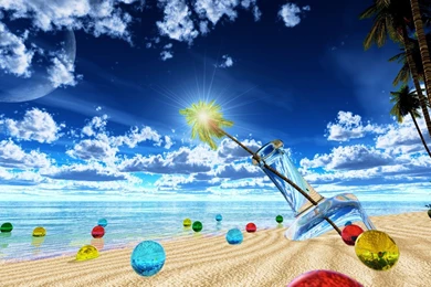 Original Beach Clouds Moon Original Scenic Sky Summer Tree Water ...