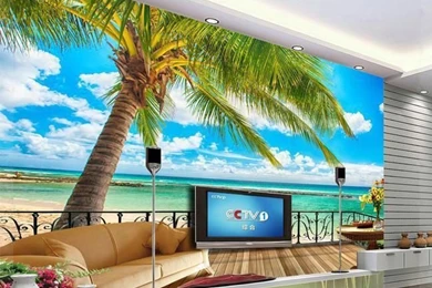Wallpapers 3D Fashion Summer Beach Scenery Mural Wallpapers Mural ...