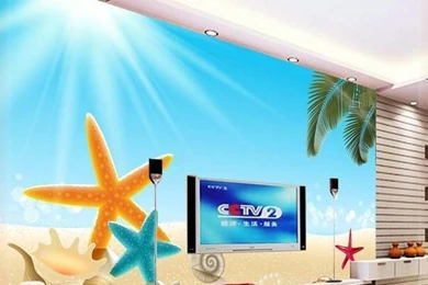 New Large Wallpapers Custom Wallpapers Summer Beach Scenery 3D Mural ...