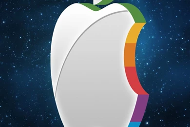 3d iphone wallpaper 1080x1920 3D Apple logo in the space Wallpaper.jpg
